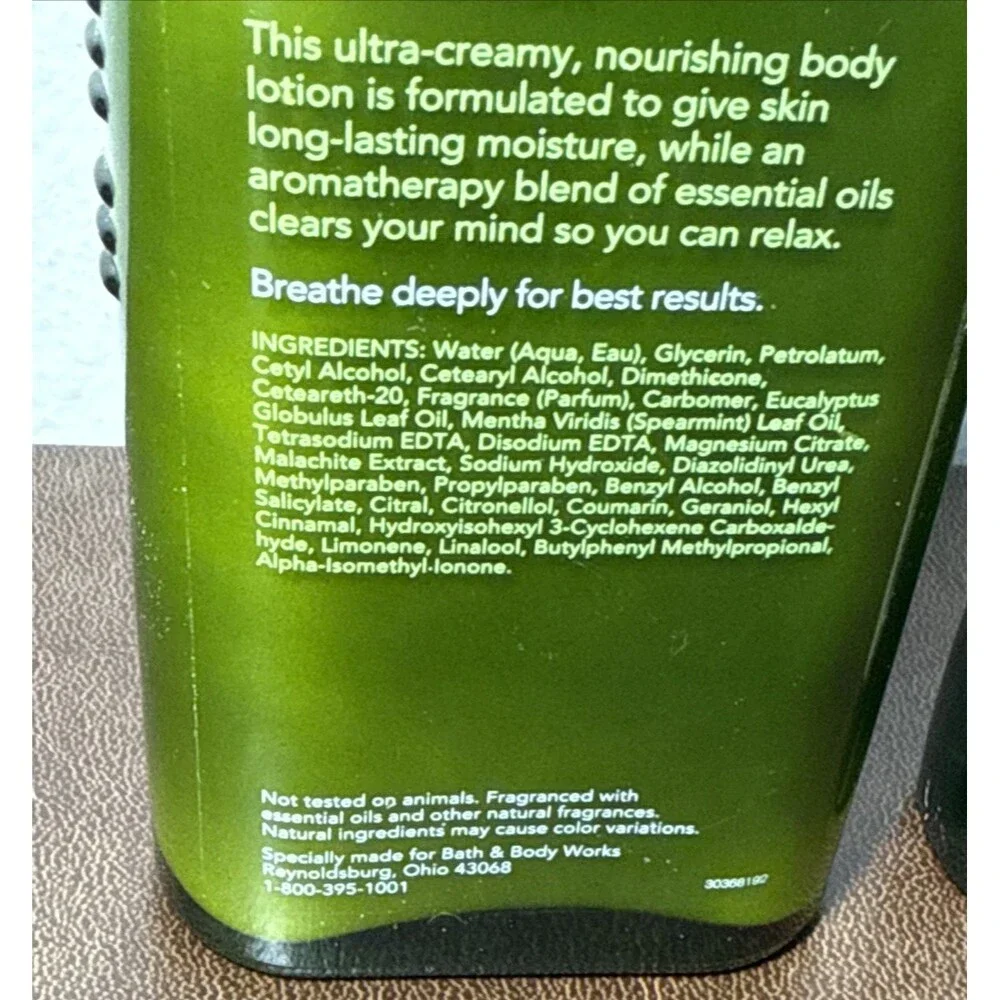 Bath & Body Works Stress Relief Body Lotion & Massage Oil Eucalyptus Spearmint